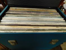 REXINE CASE CONTAINING MIXED VINYL RECORDS