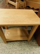 SMALL MODERN OAK TWO TIER SIDE TABLE