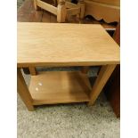 SMALL MODERN OAK TWO TIER SIDE TABLE