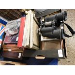 PAIR OF PRINZ LUX 7X50 BINOCULARS TOGETHER WITH ASSORTED PICTURE FRAMES ETC