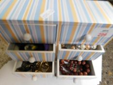 BOX CONTAINING MIXED COSTUME JEWELLERY ETC