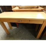 GOOD QUALITY MODERN OAK SIDE TABLE WITH SINGLE DRAWER ON SQUARE LEGS