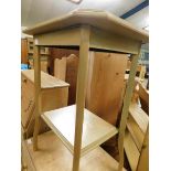 PAINTED OAK TWO TIER SIDE TABLE WITH CANTED CORNERS