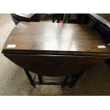 OAK FRAMED CIRCULAR DROP LEAF GATE LEG TABLE