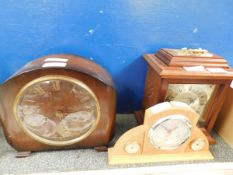 THREE MANTEL CLOCKS