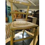 BEECHWOOD FRAMED BAR BACK BEDROOM CHAIR WITH PIERCED SEAT