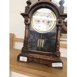 AMERICAN WALNUT MANTEL CLOCK WITH ARABIC CHAPTER RING AND MERCURY PENDULUM