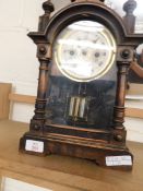 AMERICAN WALNUT MANTEL CLOCK WITH ARABIC CHAPTER RING AND MERCURY PENDULUM