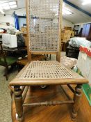 BEECHWOOD FRAMED CANE SEATED AND BACK CHILD’S CHAIR (A/F)