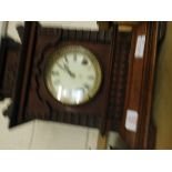 WALNUT CARVED MANTEL CLOCK WITH ARABIC CHAPTER RING