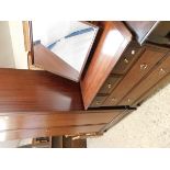 TWO PIECE STAG MINSTREL BEDROOM SUITE COMPRISING A FIVE DRAWER MIRRORED BACK CHEST AND A DOUBLE DOOR