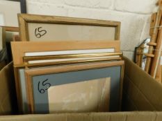 BOX CONTAINING MIXED WATERCOLOURS, PRINTS, PICTURES ETC