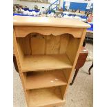 MODERN PINE FRAMED NARROW TWO FIXED SHELF BOOKCASE