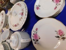 QUANTITY OF ROSE DECORATED DINNER WARES, TUREENS ETC