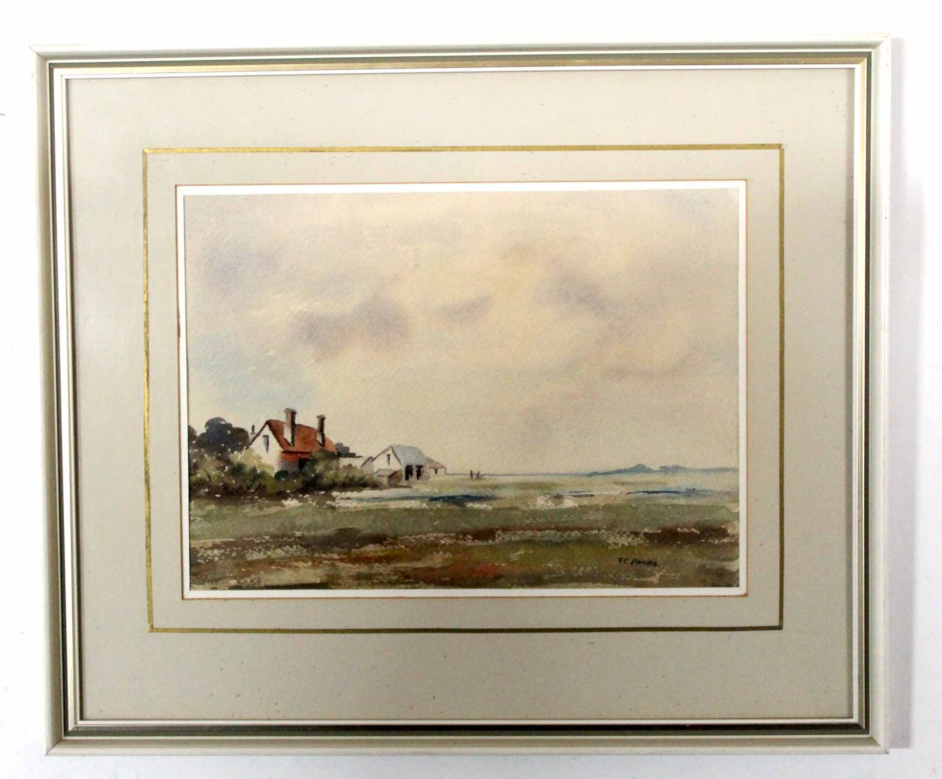 Miriel Allsop, signed two watercolours, "Thames barges at Pin Mill" and "The Nar at Castle Acre", - Image 2 of 3