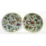 Pair of late 19th century Cantonese famille rose plates, 19cm diam