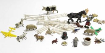 Group of various farmyard animals