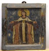 An early icon on panel, 13 x 13cm
