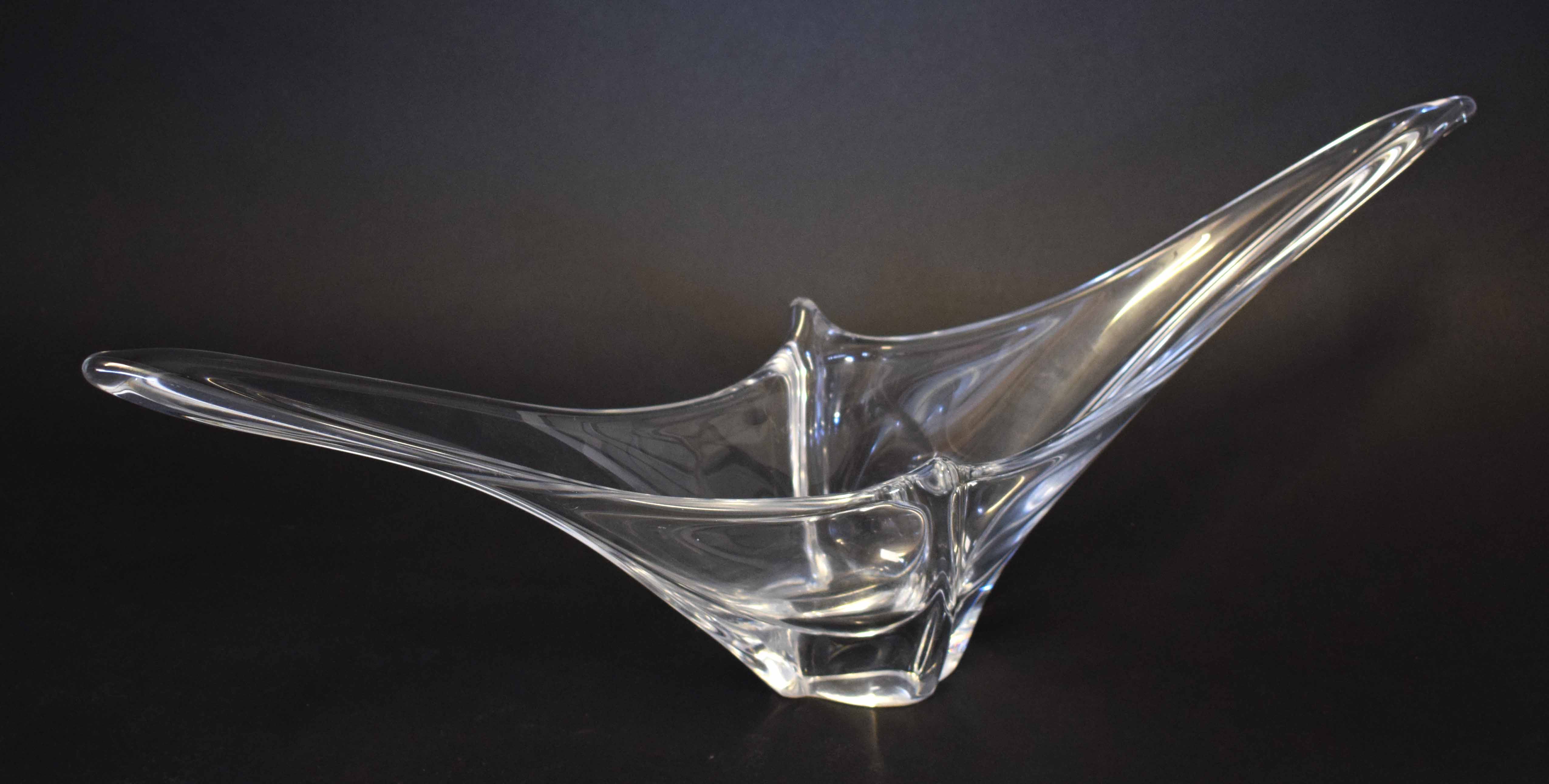 Large Art Glass vase signed Daum France to the base, 60cm long