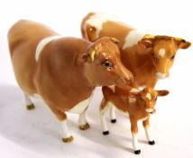 Group of Beswick cattle, the bull entitled Champion Sabrinas Sir Richmond XIV, together with a cow