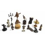 Group of various metal wares and decorative items in wood and metal (qty)