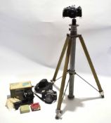 Pentax camera with attached tripod