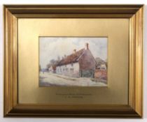 J M Vernon, signed pair of watercolour, "Washington's House, Little Brington near Northampton"