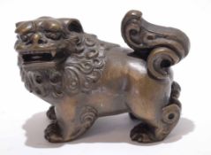 Chinese bronze dog of Fo or dragon, 9cm long