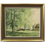 Stanley Orchart, signed oil on canvas, "Barnwell", 49 x 59cm