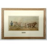 Attributed to Henry Alken Jnr, pair of pencil and watercolours, Horses with figure and carriage