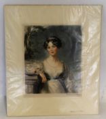 Sydney E Wilson, signed in pencil to margin, group of four coloured mezzotints, Female portraits,