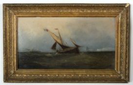 Charles Beatty, oil on board, Seascape, 19 x 36cm