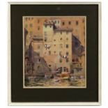 AR Roland F Spencer Ford (1902-1990), "Tall buildilngs - Camogli Harbour, Italy", watercolour,
