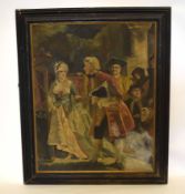 Unsigned mixed media, Figures in classical costume, 75 x 60cm