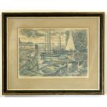 AR Sydney Greenwood (1913-2001), Harbour Scene, lithograph, signed, dated 59 and numbered 13/50 in