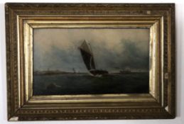 Charles Beatty, signed oil on board, Seascape, 20 x 36cm