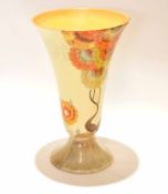 Clarice Cliff trumpet shaped vase decorated with the Rhodanthe pattern, shape 702, Clarice Cliff