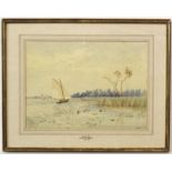 Charles Harmony Harrison, signed watercolour, Wroxham Broad, 32 x 45cm