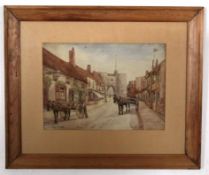 Indistinctly signed watercolour, inscribed "Rye, Sussex", 26 x 36cm