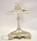 White painted cast metal stick stand, circa late 19th/early 20th century, 75cm high