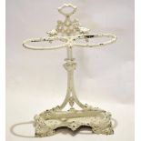 White painted cast metal stick stand, circa late 19th/early 20th century, 75cm high