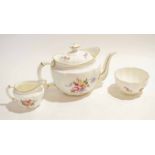 Royal Crown tea pot, milk jug and sugar bowl all decorated in the Derby posies pattern, the tea