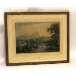 M Lilwall, signed watercolour, "Edinburgh from the West, circa 1825", 23 x 33cm