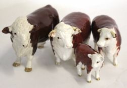 Collection of John Beswick cattle figures including a bull Champion of Champions and a further