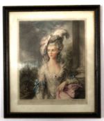 Sydney E Wilson, signed in pencil to margin, coloured mezzotint, Hon Mrs Graham (after