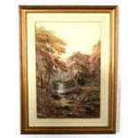 John Syer, signed watercolour, River landscape with mill, 44 x 30cm