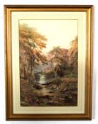 John Syer, signed watercolour, River landscape with mill, 44 x 30cm