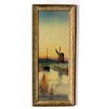 Garman Morris, initialled pair of watercolours, inscribed "On the Broads", 38 x 13cm (2)