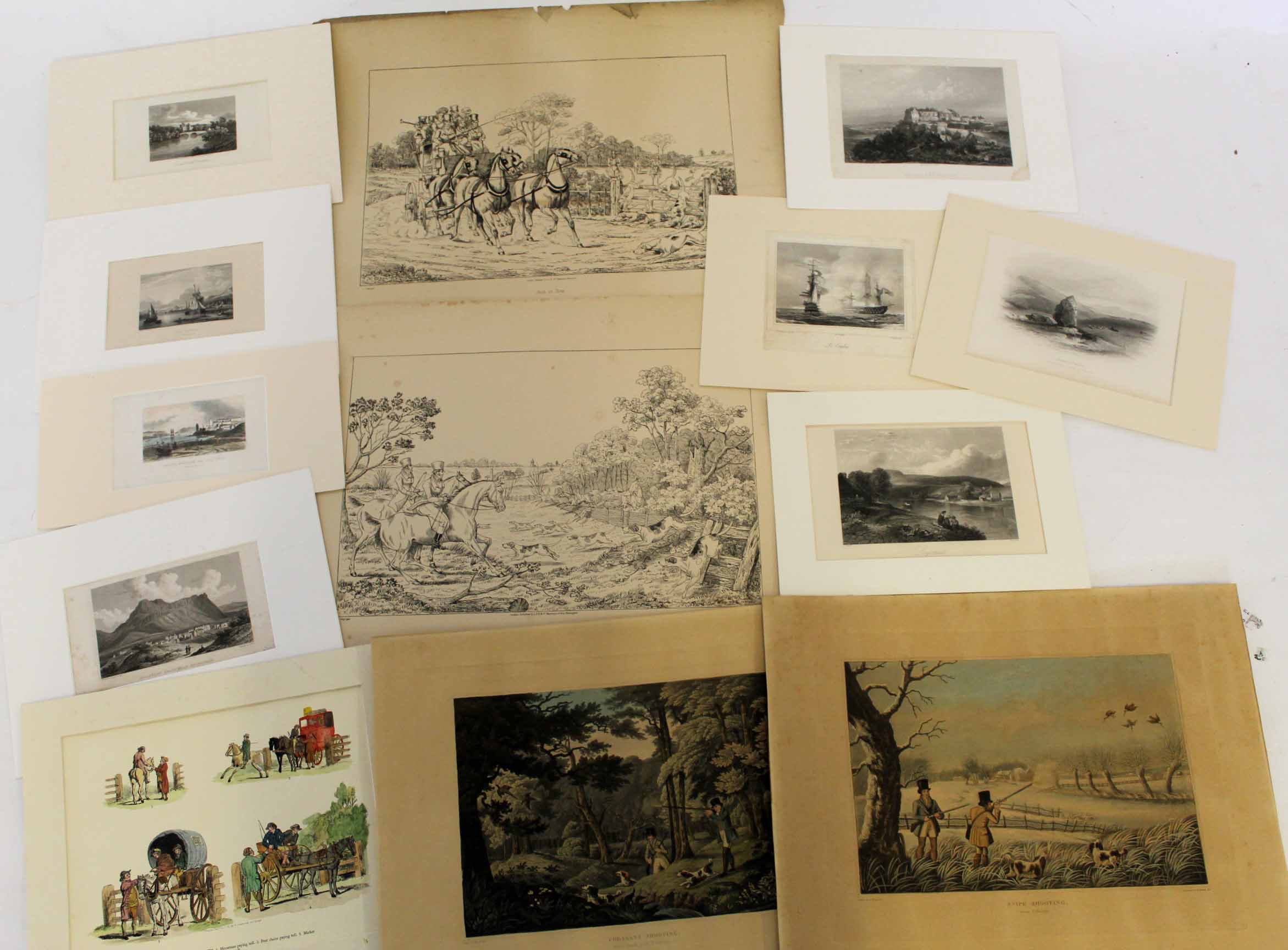 Large folder of assorted prints, engravings etc