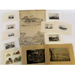 Large folder of assorted prints, engravings etc